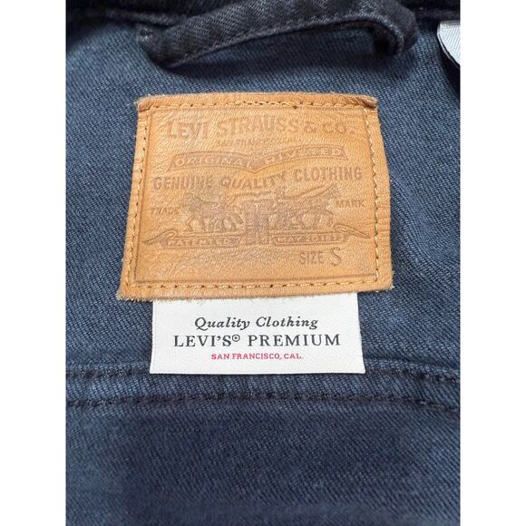 Levi's Women Slim Fit Original Trucker Jeans Jacket Inside Pockets Black sz S - Picture 6 of 12